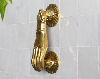 Brass Knocker,  Front Door Handmade Knocker, Unlacquered Brass Door Knocker, Brass door Handle