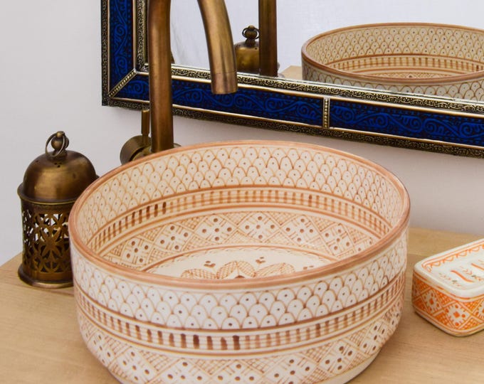 Ceramic Sink for Bathroom 100% Handmade,Best Deals Etsy,Vessel Sink,Custom Sink Vanity,Pottery Handmade Sinks for Bathroom Decoration.