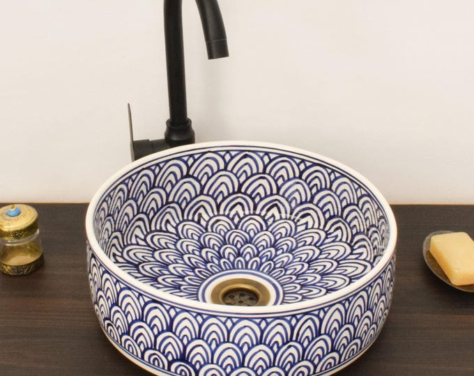 Ceramic Sink for Bathroom 100% Handmade,Best Deals Etsy,Vessel Sink,Custom Sink Vanity,Pottery Handmade Sinks for Bathroom Decoration.