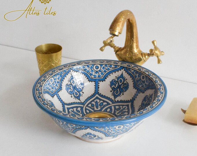 Ceramic Sink for Bathroom 100% Handmade,Best Deals Etsy,Vessel Sink,Custom Sink Vanity,Pottery Handmade Sinks for Bathroom Decoration.