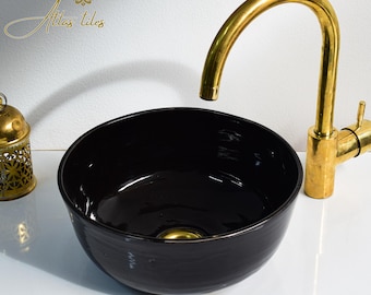 Ceramic Sink for Bathroom 100% Handmade,Best Deals Etsy,Vessel Sink,Custom Sink Vanity,Pottery Handmade Sinks for Bathroom Decoration.