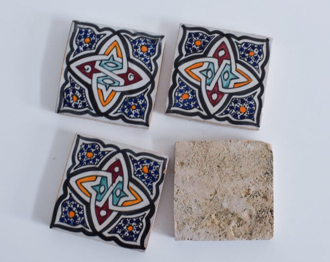 10x10Cm Ceramic Tile,  Moroccan Ceramic Tiles, Handpainted Piece of Ceramic, Ceramic Wall, Decorative Wall.