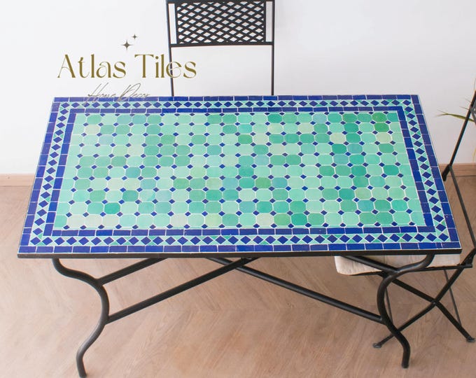 The Magical Garden Table,Moroccan Terracotta,Bright Color,Special Offer,Personalized Tile Design,Handcrafted Table, Free Shipping