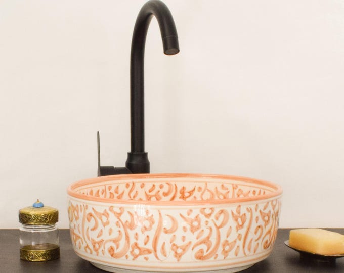 Ceramic Sink for Bathroom 100% Handmade,Best Deals Etsy,Vessel Sink,Custom Sink Vanity,Pottery Handmade Sinks for Bathroom Decoration.