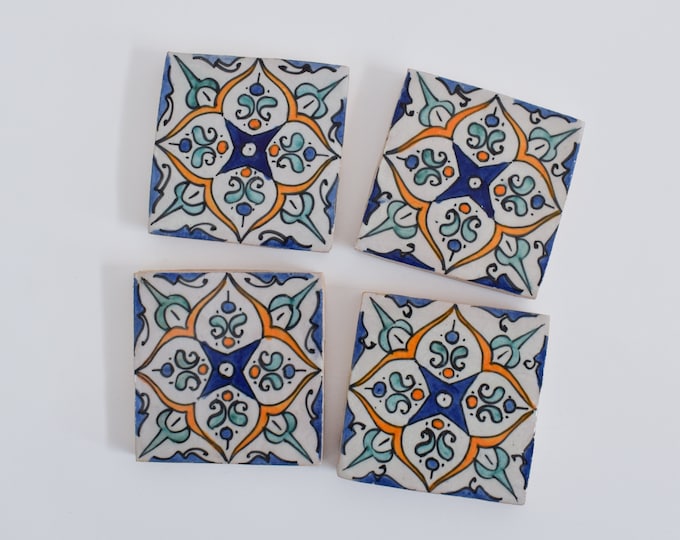 10x10Cm Ceramic Tile,  Moroccan Ceramic Tiles, Handpainted Piece of Ceramic, Ceramic Wall, Decorative Wall.
