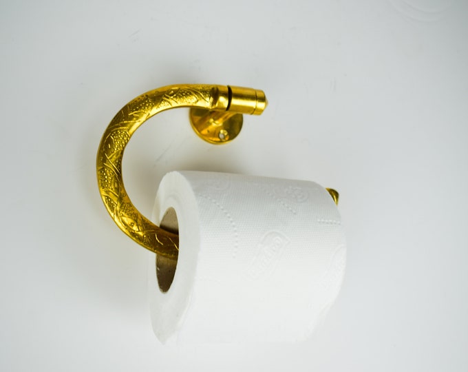 Solid Brass Wall Mounted Paper Towel Holder, Mid Age Style, Andalousian Style, Moroccan Style