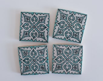 10x10Cm Ceramic Tile,  Moroccan Ceramic Tiles, Handpainted Piece of Ceramic, Ceramic Wall, Decorative Wall.