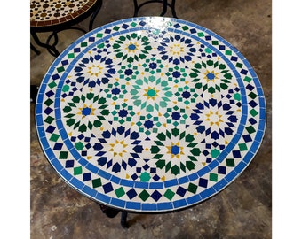 Dinner Mosaic Table for Outdoor Patio,Mosaic Table,Ceramic Table,Indoor & Outdoor Mosaic Table,Handcrafted Table,Personalized Tile Design
