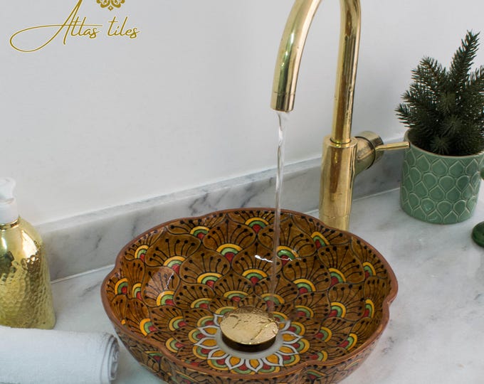 Ceramic Sink for Bathroom 100% Handmade,Best Deals Etsy,Vessel Sink,Custom Sink Vanity,Pottery Handmade Sinks for Bathroom Decoration.