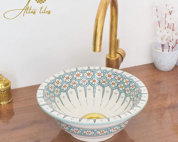 Ceramic Sink for Bathroom 100% Handmade,Best Deals Etsy,Vessel Sink,Custom Sink Vanity,Pottery Handmade Sinks for Bathroom Decoration.