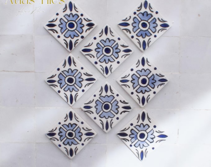 10x10Cm Ceramic Tile,  Moroccan Ceramic Tiles, Handpainted Piece of Ceramic, Ceramic Wall, Decorative Wall.