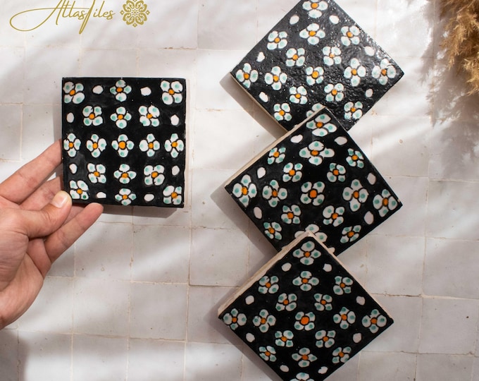 10x10Cm Ceramic Tile,  Moroccan Ceramic Tiles, Handpainted Piece of Ceramic, Ceramic Wall, Decorative Wall.