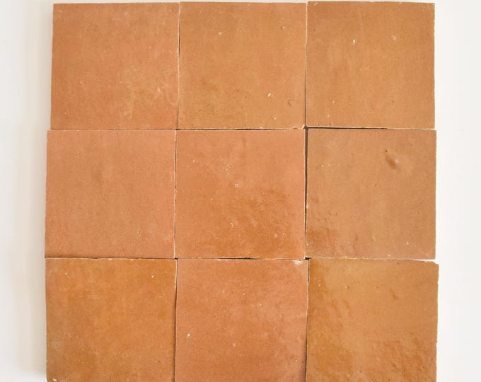 Light Brown 10x10Cm Moroccan Authentic Zellige Tile, Handmade Ceramic Tiles, Natural Zellige Tile For Kitchen and Bathroom