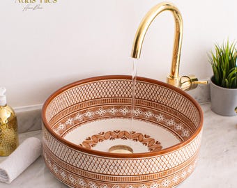 Ceramic Sink for Bathroom 100% Handmade,Best Deals Etsy,Vessel Sink,Custom Sink Vanity,Pottery Handmade Sinks for Bathroom Decoration.