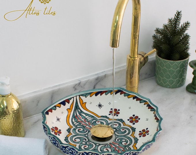 Ceramic Sink for Bathroom 100% Handmade,Best Deals Etsy,Vessel Sink,Custom Sink Vanity,Pottery Handmade Sinks for Bathroom Decoration.