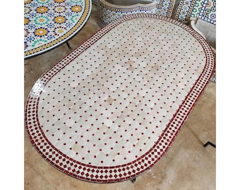 Backyard Table To Decorate your Patio, Moroccan Handmade Table, Personalized Tile Table,Handcrafted Table,Round Table,Free Shipping