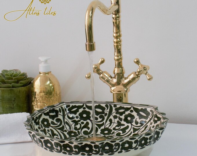 Ceramic Sink for Bathroom 100% Handmade,Best Deals Etsy,Vessel Sink,Custom Sink Vanity,Pottery Handmade Sinks for Bathroom Decoration.