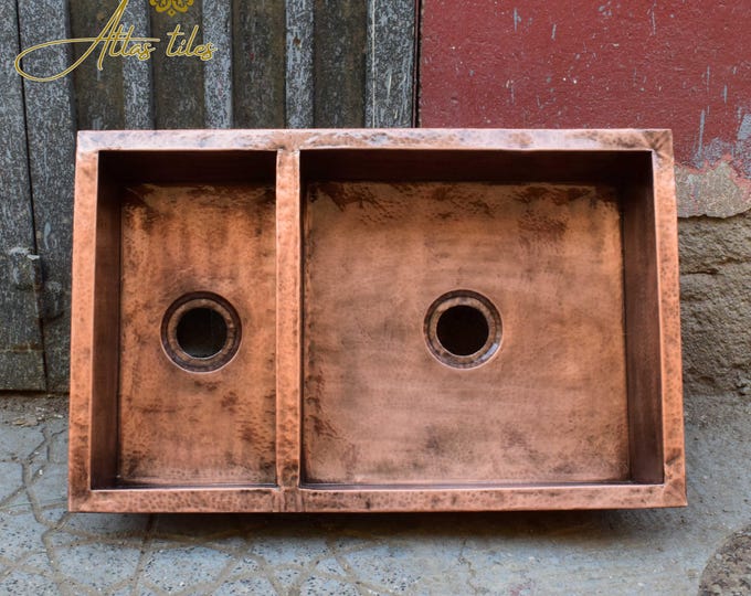 Cooper Sink, Undermount Kitchen Sink, Handmade Moroccan Copper Vasque, Beautiful Wash Basins, Double vessel Sink