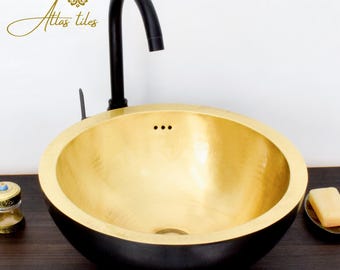 Brass Sink for Bathroom Renovation Handmade,Best Deals Etsy,Vessel Sink,Custom Sink Vanity,Brass Handmade Sinks for Bathroom Decoration.