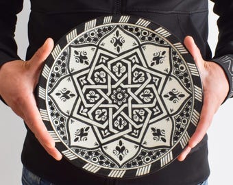 30cm Handcrafted Pottery Plate, Handmade Ceramic , Moroccan Plates, Dinning Plates, Serving Plates, Kitchen Decor, Kitchen Material, Gift