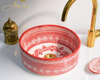 Ceramic Sink for Bathroom 100% Handmade,Best Deals Etsy,Vessel Sink,Custom Sink Vanity,Pottery Handmade Sinks for Bathroom Decoration.