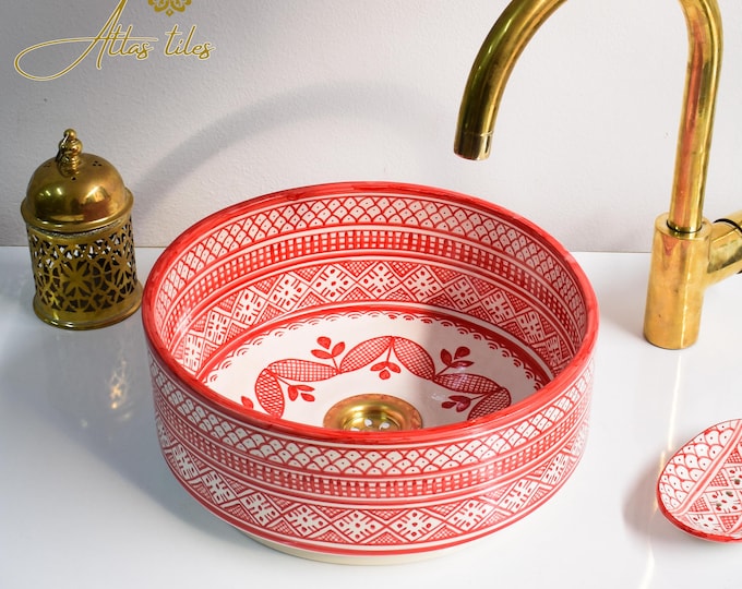Ceramic Sink for Bathroom 100% Handmade,Best Deals Etsy,Vessel Sink,Custom Sink Vanity,Pottery Handmade Sinks for Bathroom Decoration.