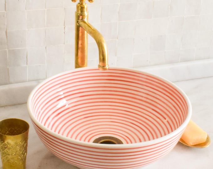 Ceramic Sink for Bathroom 100% Handmade,Best Deals Etsy,Vessel Sink,Custom Sink Vanity,Pottery Handmade Sinks for Bathroom Decoration.