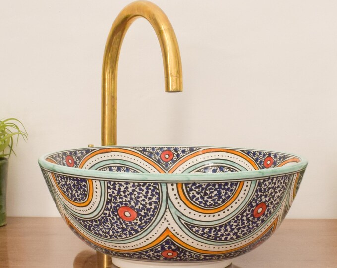 Ceramic Sink for Bathroom 100% Handmade,Best Deals Etsy,Vessel Sink,Custom Sink Vanity,Pottery Handmade Sinks for Bathroom Decoration.