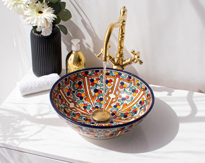 Ceramic Sink for Bathroom 100% Handmade,Best Deals Etsy,Vessel Sink,Custom Sink Vanity,Pottery Handmade Sinks for Bathroom Decoration.