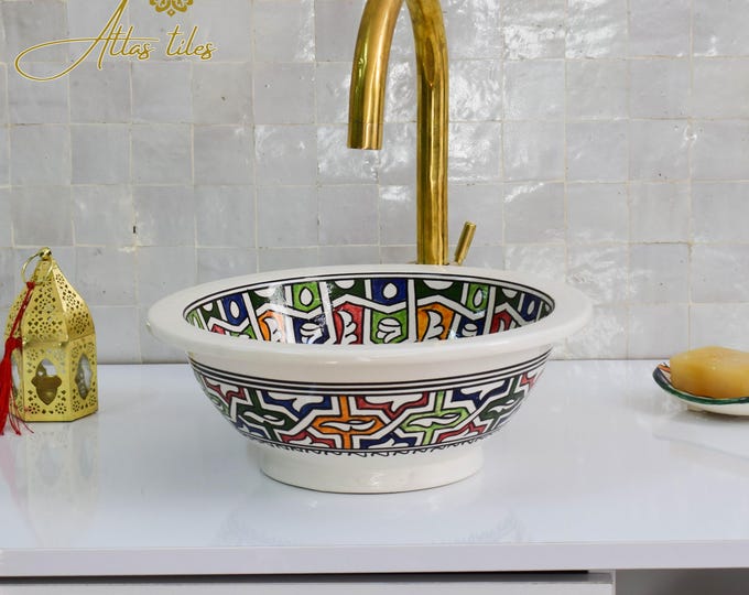 Ceramic Sink for Bathroom 100% Handmade,Best Deals Etsy,Vessel Sink,Custom Sink Vanity,Pottery Handmade Sinks for Bathroom Decoration.