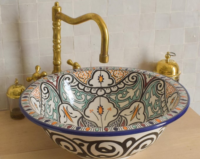 Ceramic Sink for Bathroom 100% Handmade,Best Deals Etsy,Vessel Sink,Custom Sink Vanity,Pottery Handmade Sinks for Bathroom Decoration.