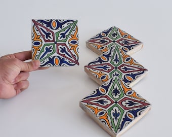 10x10Cm Ceramic Tile,  Moroccan Ceramic Tiles, Handpainted Piece of Ceramic, Ceramic Wall, Decorative Wall.