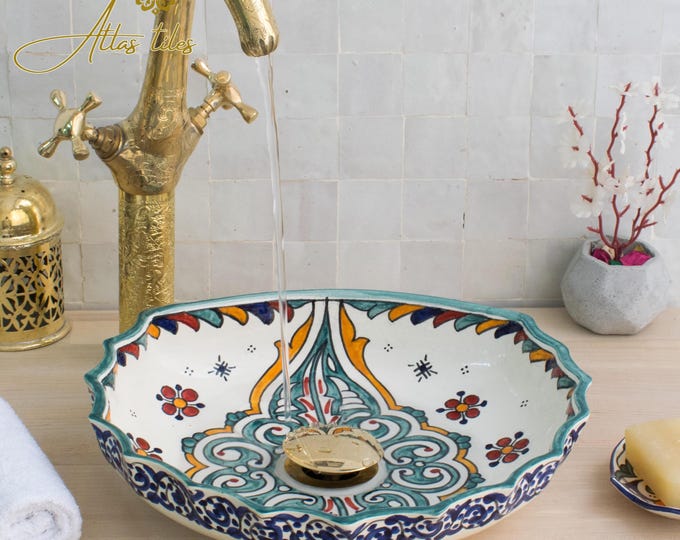 Ceramic Sink for Bathroom 100% Handmade,Best Deals Etsy,Vessel Sink,Custom Sink Vanity,Pottery Handmade Sinks for Bathroom Decoration.