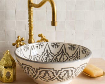 Ceramic Sink for Bathroom 100% Handmade,Best Deals Etsy,Vessel Sink,Custom Sink Vanity,Pottery Handmade Sinks for Bathroom Decoration.