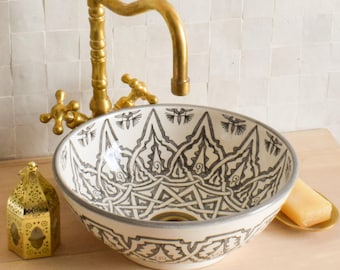 Ceramic Sink for Bathroom 100% Handmade,Best Deals Etsy,Vessel Sink,Custom Sink Vanity,Pottery Handmade Sinks for Bathroom Decoration.