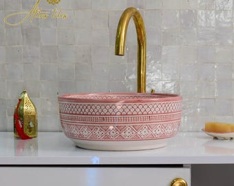 Ceramic Sink for Bathroom 100% Handmade,Best Deals Etsy,Vessel Sink,Custom Sink Vanity,Pottery Handmade Sinks for Bathroom Decoration.