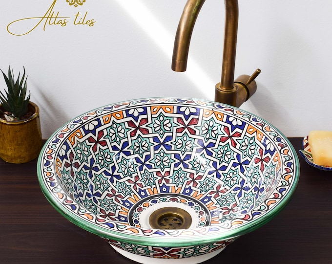 Ceramic Sink for Bathroom 100% Handmade,Best Deals Etsy,Vessel Sink,Custom Sink Vanity,Pottery Handmade Sinks for Bathroom Decoration.