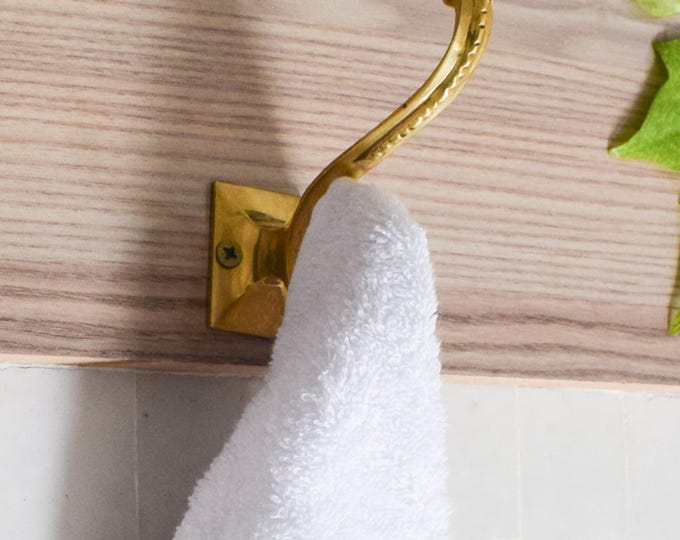 Brass Holder Wall Mount,Towel Brass Holder, Towel Holde,Brass Hook, Brushed Brass Hook