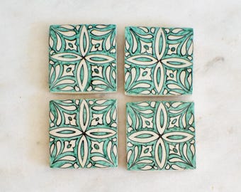 10x10Cm Ceramic Tile,  Moroccan Ceramic Tiles, Handpainted Piece of Ceramic, Ceramic Wall, Decorative Wall.