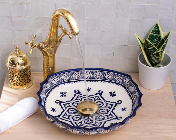 Ceramic Sink for Bathroom 100% Handmade,Best Deals Etsy,Vessel Sink,Custom Sink Vanity,Pottery Handmade Sinks for Bathroom Decoration.
