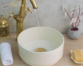 Ceramic Sink for Bathroom 100% Handmade,Best Deals Etsy,Vessel Sink,Custom Sink Vanity,Pottery Handmade Sinks for Bathroom Decoration.