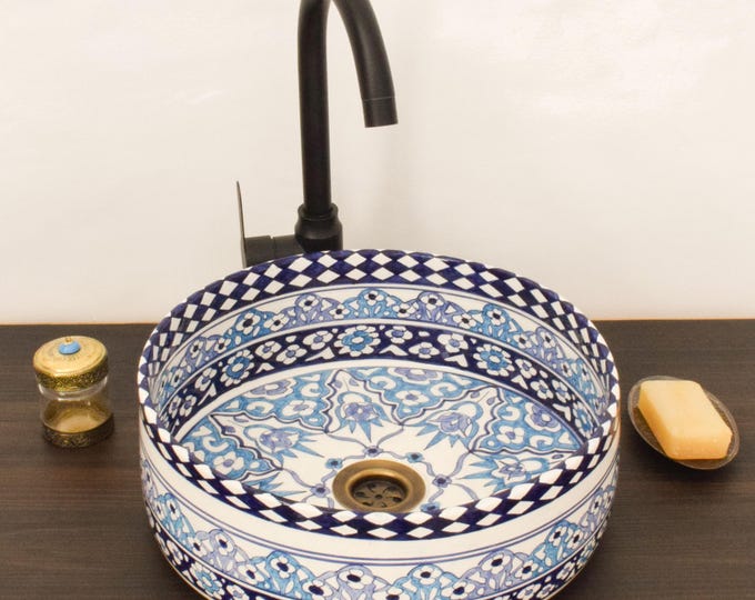 Ceramic Sink for Bathroom 100% Handmade,Best Deals Etsy,Vessel Sink,Custom Sink Vanity,Pottery Handmade Sinks for Bathroom Decoration.