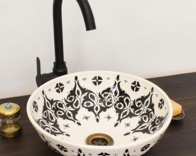 Ceramic Sink for Bathroom 100% Handmade,Best Deals Etsy,Vessel Sink,Custom Sink Vanity,Pottery Handmade Sinks for Bathroom Decoration.
