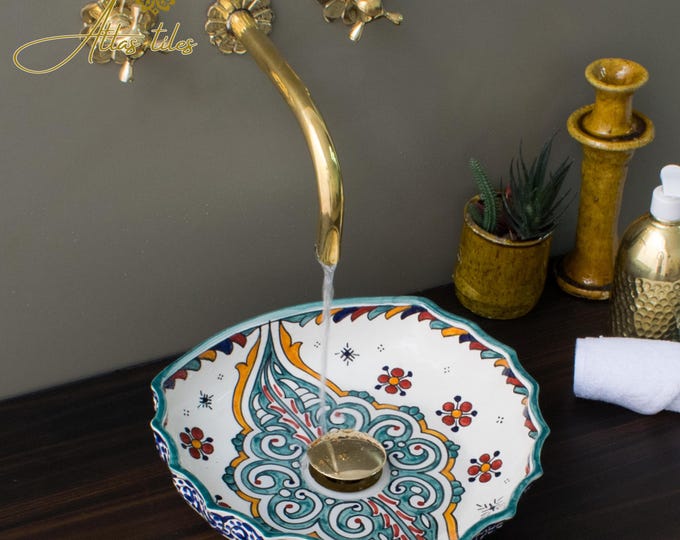 Ceramic Sink for Bathroom 100% Handmade,Best Deals Etsy,Vessel Sink,Custom Sink Vanity,Pottery Handmade Sinks for Bathroom Decoration.