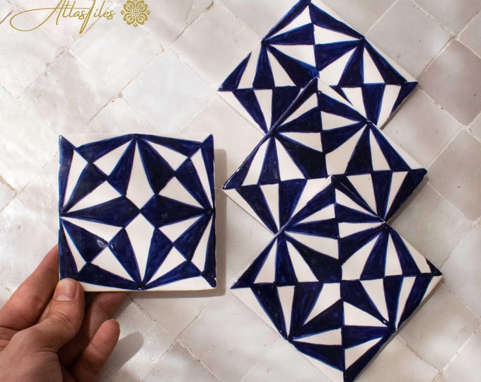 10x10Cm Ceramic Tile,  Moroccan Ceramic Tiles, Handpainted Piece of Ceramic, Ceramic Wall, Decorative Wall.