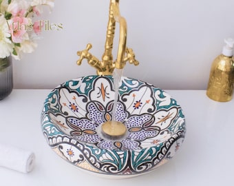 Ceramic Sink for Bathroom 100% Handmade,Best Deals Etsy,Vessel Sink,Custom Sink Vanity,Pottery Handmade Sinks for Bathroom Decoration.