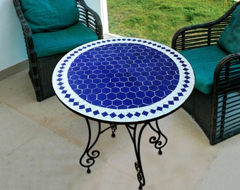 Outdoor Patio Mosaic Table 100%Handmade,Ceramic Table,Indoor Mosaic Table,Customizable Tile Design,Handcrafted Table,Tile Decor,Dining Table