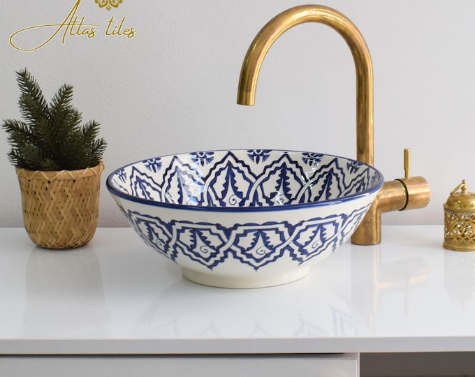 Ceramic Sink for Bathroom 100% Handmade,Best Deals Etsy,Vessel Sink,Custom Sink Vanity,Pottery Handmade Sinks for Bathroom Decoration.