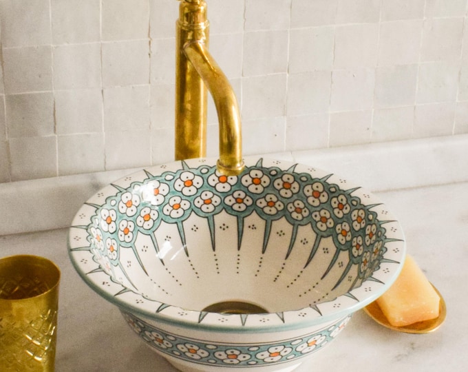 Ceramic Sink for Bathroom 100% Handmade,Best Deals Etsy,Vessel Sink,Custom Sink Vanity,Pottery Handmade Sinks for Bathroom Decoration.