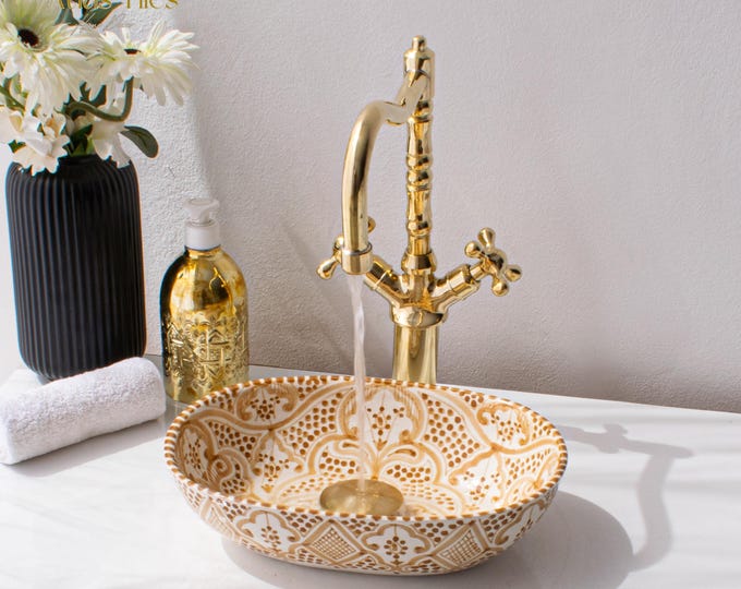 Ceramic Sink for Bathroom 100% Handmade,Best Deals Etsy,Vessel Sink,Custom Sink Vanity,Pottery Handmade Sinks for Bathroom Decoration.